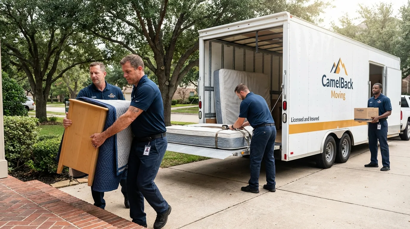 Crew loading residential truck for cross-state move from Ocean View, DE
